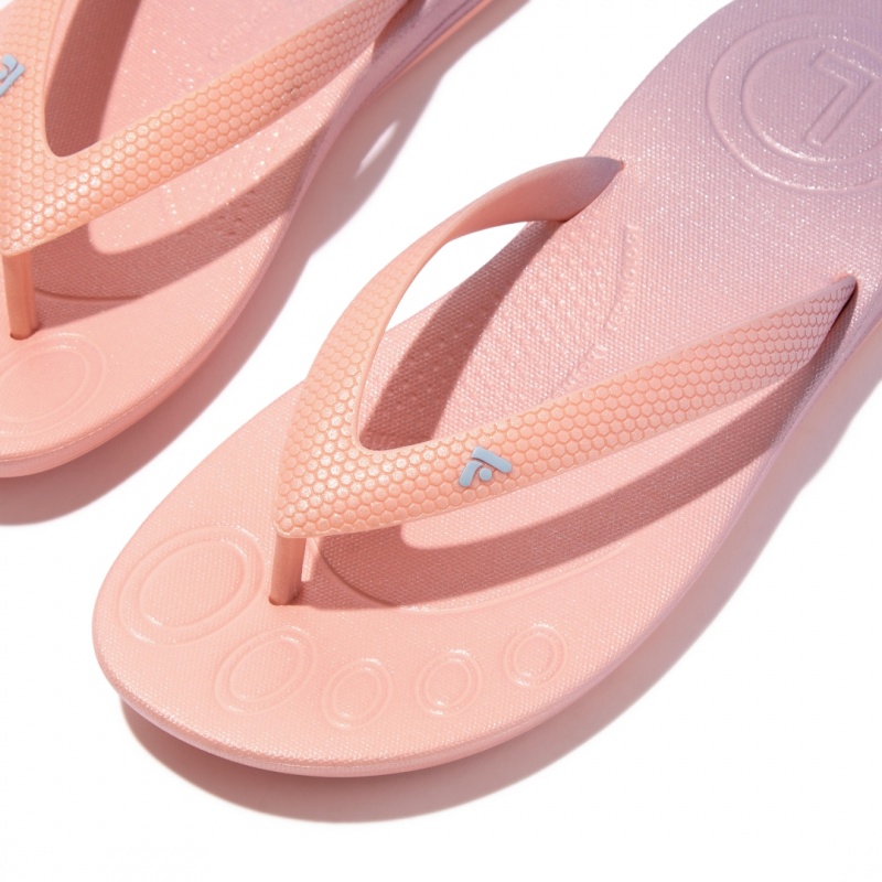 Kids' Fitflop Iqushion Rubber Flip Flops Pink | ZA-14ZVBHXLO