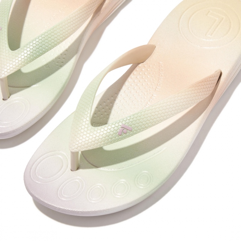 Kids' Fitflop Iqushion Rubber Flip Flops White | ZA-21NJMBROU