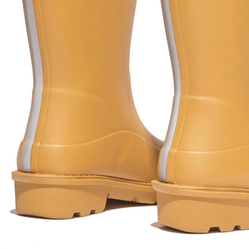 Kids' Fitflop Wonderwelly Natural Mix Welly Rubber Boots Yellow | ZA-45WLPGYMX