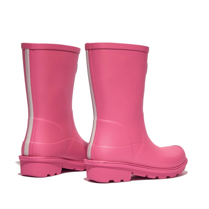 Kids' Fitflop Wonderwelly Natural Mix Welly Rubber Boots Pink | ZA-24ZIPHFLB