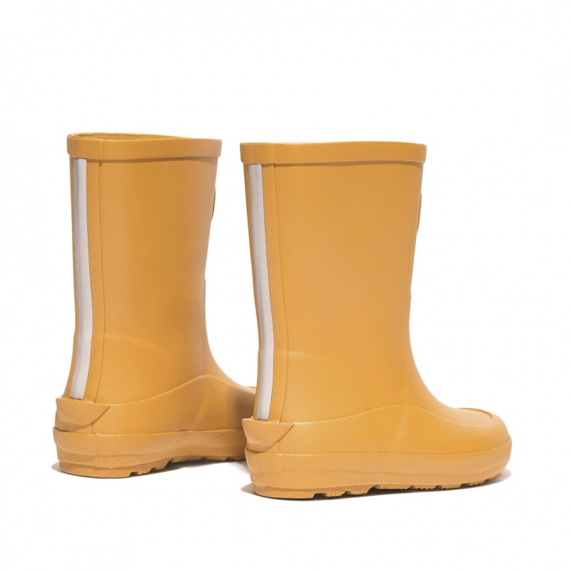 Kids' Fitflop Wonderwelly Natural Rubber Mix Rain Boots Yellow | ZA-93YZRVCQU