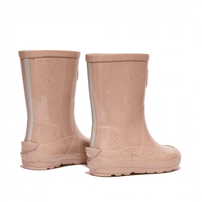 Kids' Fitflop Wonderwelly Natural Rubber Mix Rain Boots Gold | ZA-23YIGHJAC