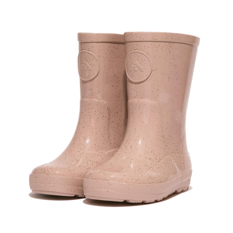 Kids' Fitflop Wonderwelly Natural Rubber Mix Rain Boots Gold | ZA-23YIGHJAC