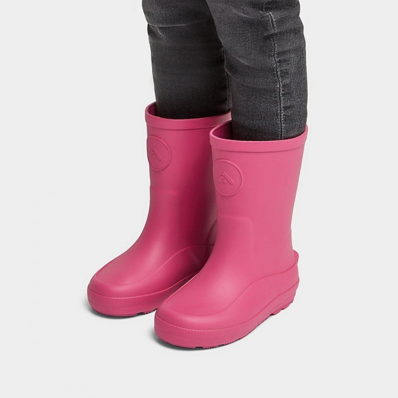 Kids' Fitflop Wonderwelly Natural Rubber Mix Rain Boots Pink | ZA-19KLYPERQ