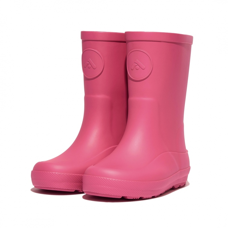 Kids' Fitflop Wonderwelly Natural Rubber Mix Rain Boots Pink | ZA-19KLYPERQ