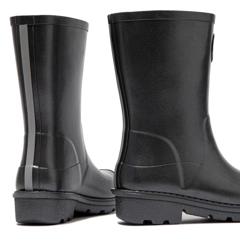 Kids' Fitflop Wonderwelly Welly Rubber Boots Black | ZA-19DELQITS