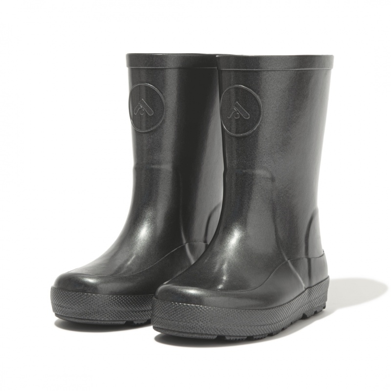 Kids' Fitflop Wonderwelly Welly Rubber Boots Black | ZA-59ZJEOGSK