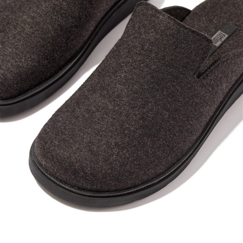 Men's Fitflop Gen-Ff Felt Polyester Mules Black | ZA-67LVICEGX