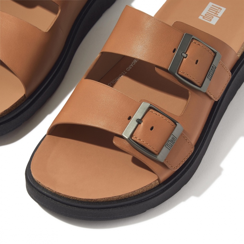 Men's Fitflop Gen-Ff Slides Light Brown | ZA-31EVQZSGD