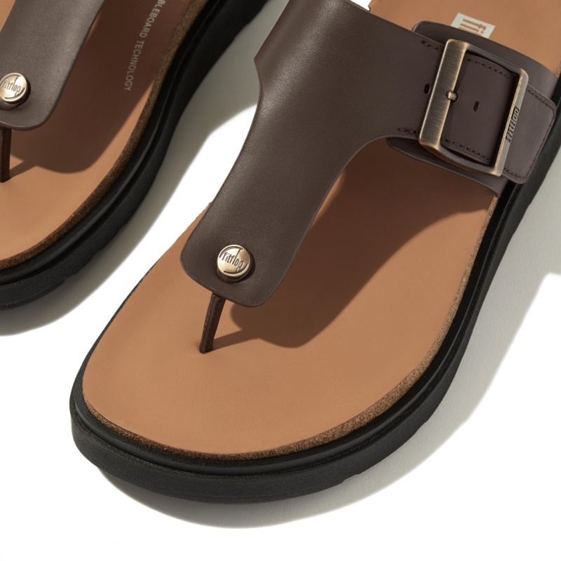 Men's Fitflop Gen-Ff Toe Thongs Brown | ZA-21UADBGIO