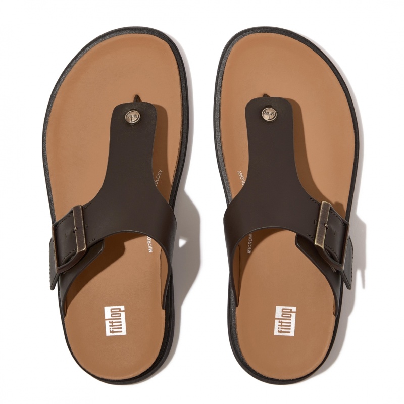 Men's Fitflop Gen-Ff Toe Thongs Brown | ZA-21UADBGIO