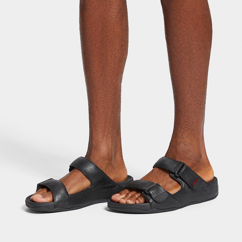 Men's Fitflop Gogh Moc Slides Black | ZA-39OVFREJK