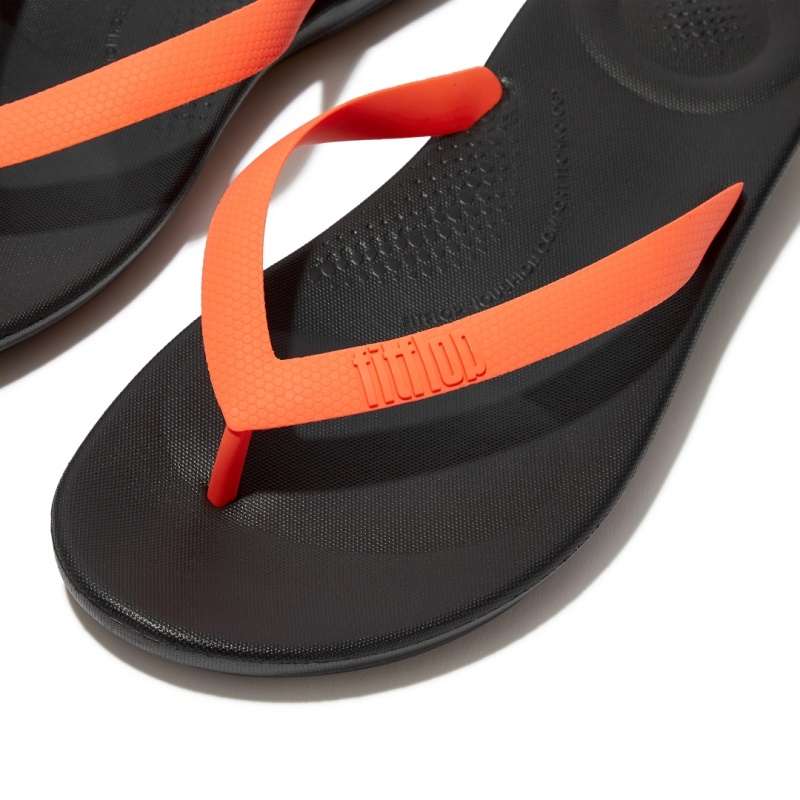 Men's Fitflop Iqushion Rubber Flip Flops Orange | ZA-41TOBGCSA