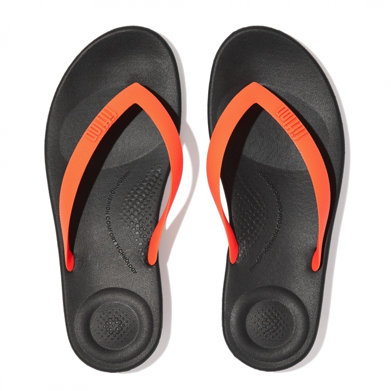 Men's Fitflop Iqushion Rubber Flip Flops Orange | ZA-41TOBGCSA