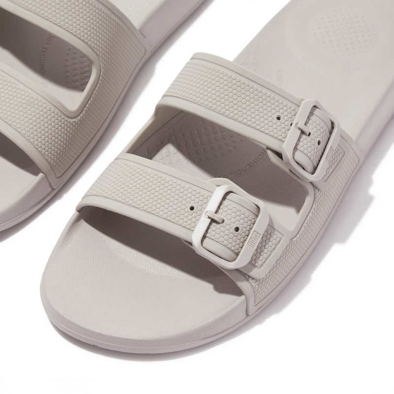 Men's Fitflop Iqushion Rubber Flip Flops Grey | ZA-03OIFCZVT