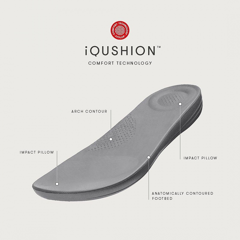 Men's Fitflop Iqushion Rubber Flip Flops Grey | ZA-03OIFCZVT