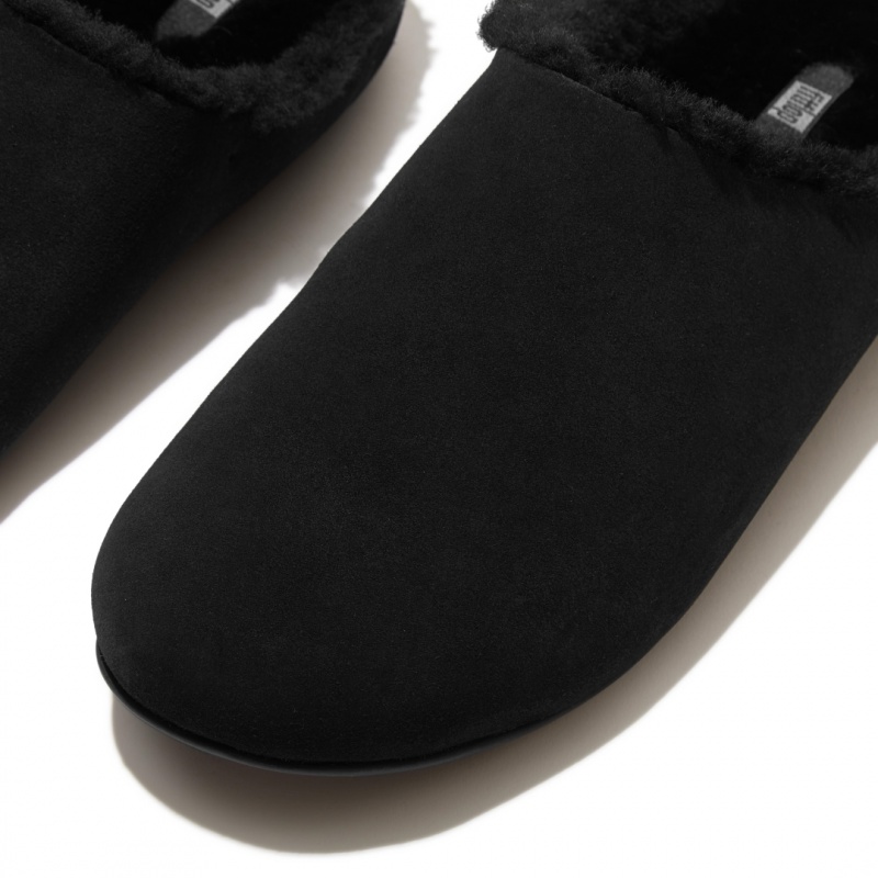 Men's Fitflop Shove Slippers Black | ZA-76VLSRNZO