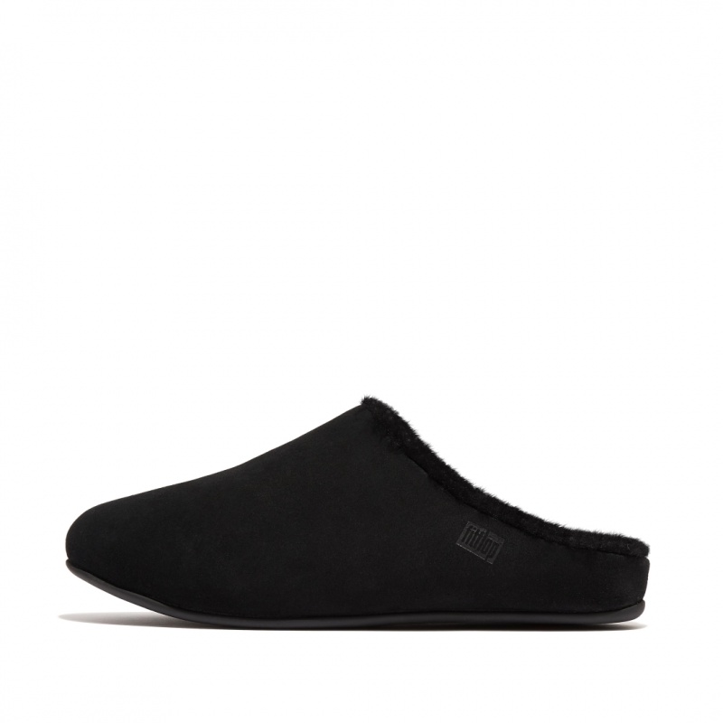 Men\'s Fitflop Shove Slippers Black | ZA-76VLSRNZO