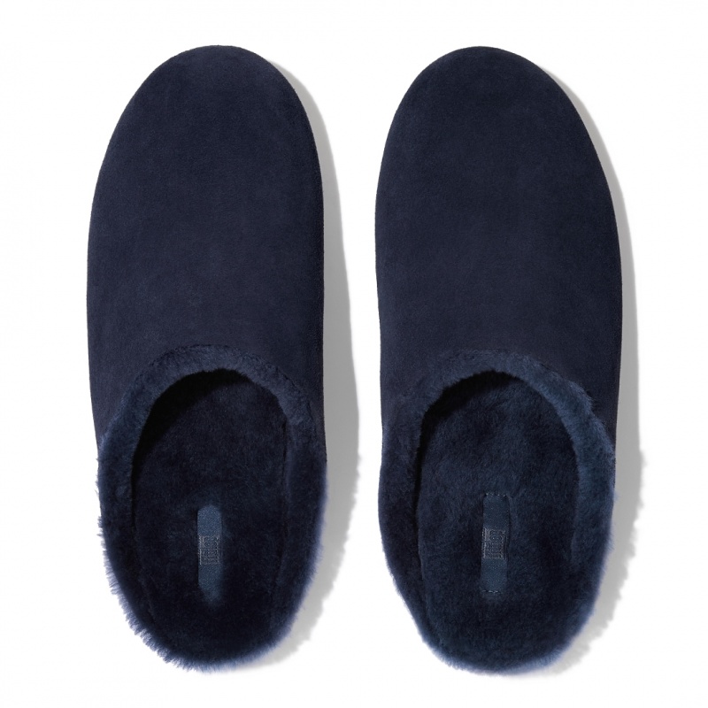 Men's Fitflop Shove Slippers Blue | ZA-20LCPWIYK