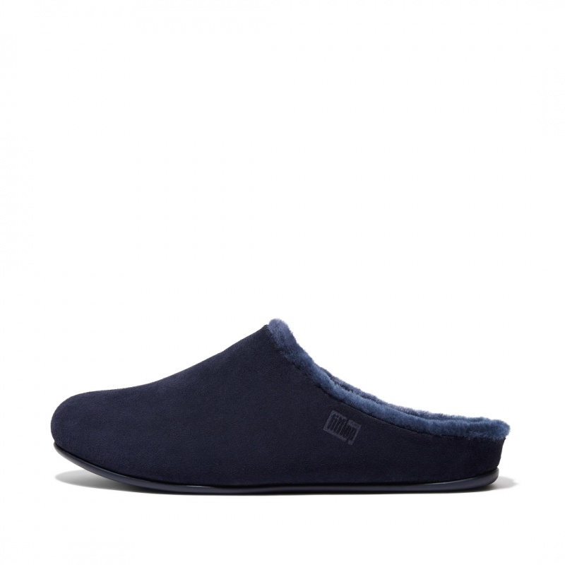 Men\'s Fitflop Shove Slippers Blue | ZA-20LCPWIYK