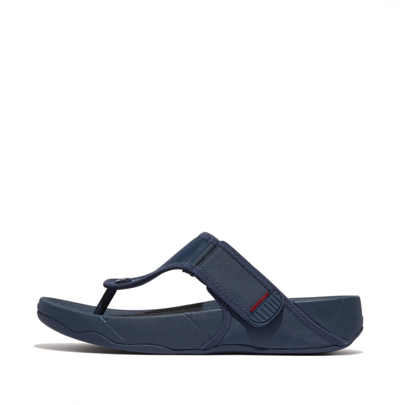 Men\'s Fitflop Trakk Ii Polyester Faux Toe Thongs Blue | ZA-67NSIFCMY