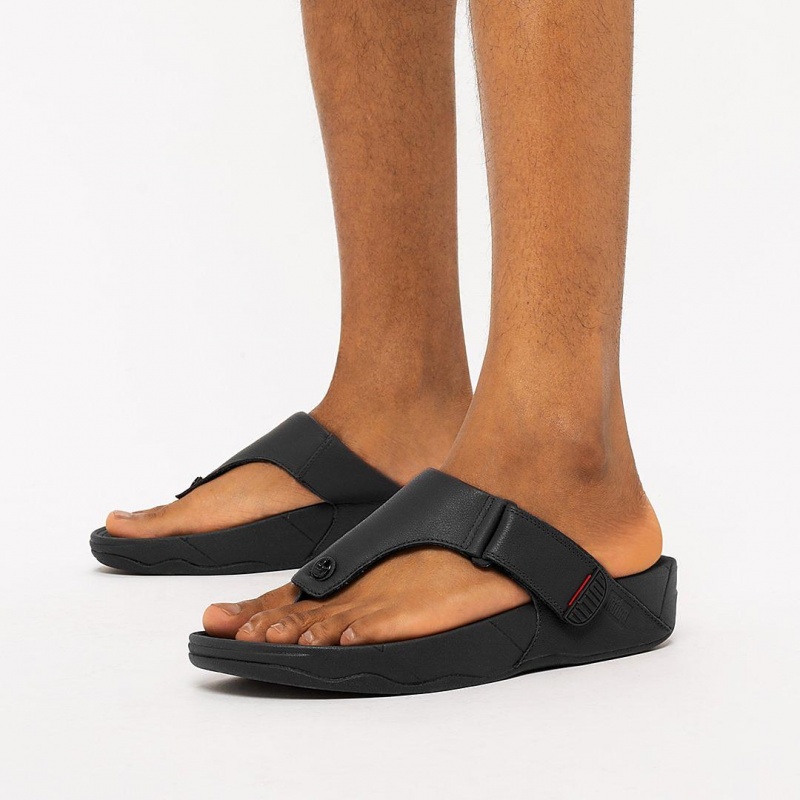 Men's Fitflop Trakk Ii Toe Thongs Black | ZA-84MIFWPBA