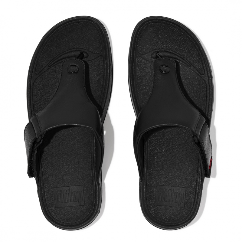 Men's Fitflop Trakk Ii Toe Thongs Black | ZA-84MIFWPBA