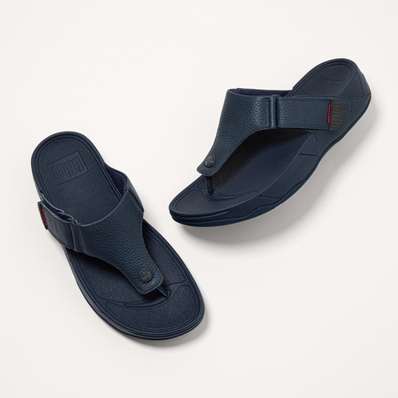 Men's Fitflop Trakk Ii Toe Thongs Navy | ZA-37TWNUQSD