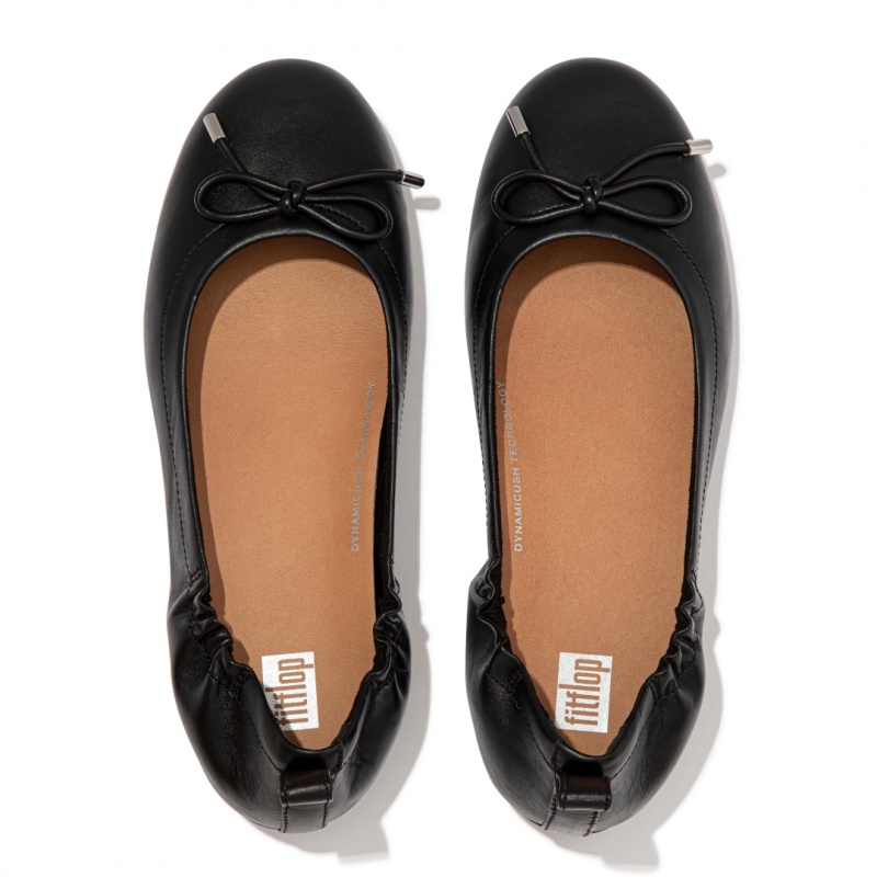 Women's Fitflop Allegro Ballet Flats Black | ZA-38UHPLARB