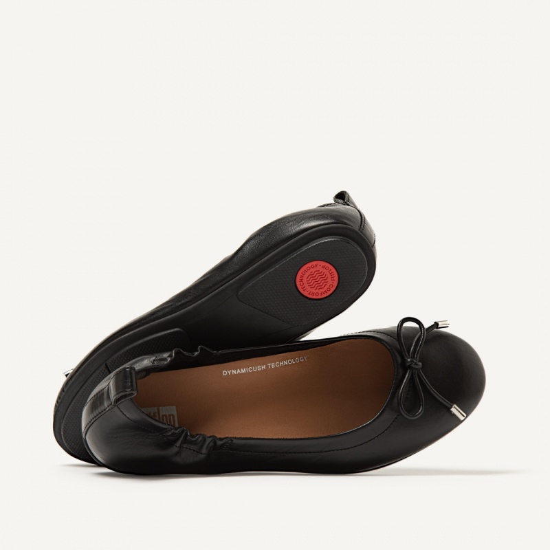 Women's Fitflop Allegro Ballet Flats Black | ZA-38UHPLARB