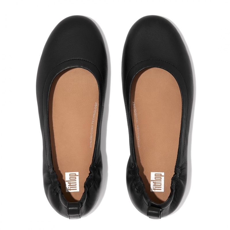 Women's Fitflop Allegro Soft Ballet Flats Black | ZA-70RDTPHLB