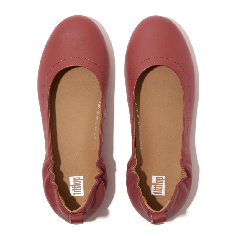 Women's Fitflop Allegro Soft Ballet Flats Red | ZA-87PTFIWLB