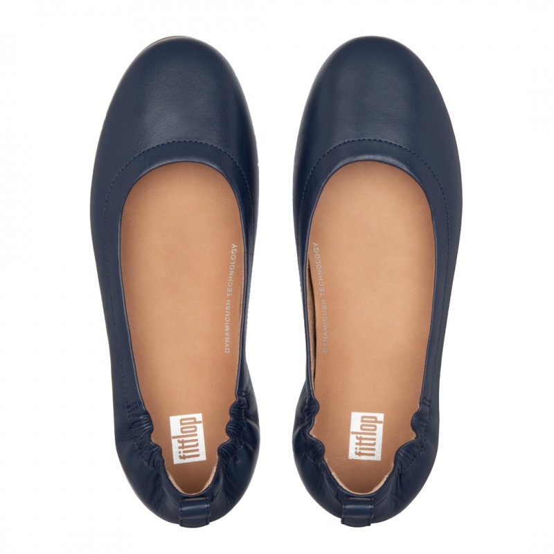 Women's Fitflop Allegro Soft Ballet Flats Navy | ZA-73URMNWXJ