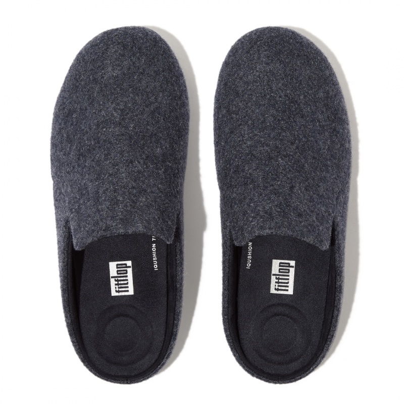 Women's Fitflop Chrissie Felt Polyester Slippers Navy | ZA-02SYTBDZW