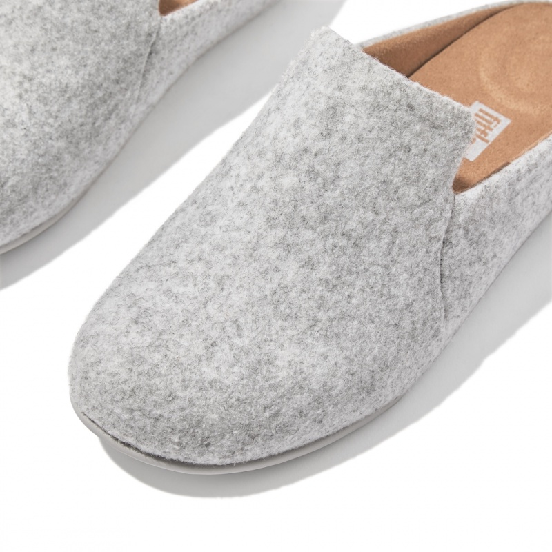 Women's Fitflop Chrissie Felt Polyester Slippers White | ZA-09PTUJBRW