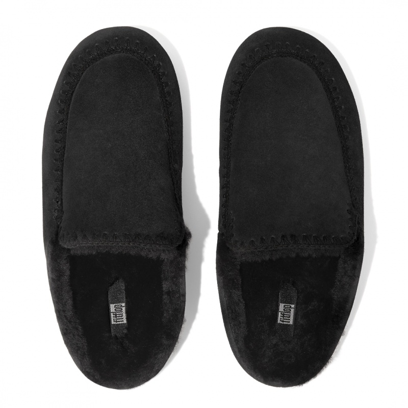 Women's Fitflop Chrissie Ii Haus Slippers Black | ZA-10JPGNVTQ