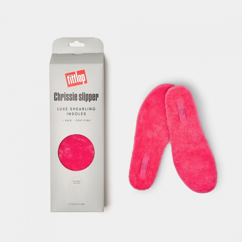 Women's Fitflop Chrissie Shearling Slippers Insoles Pink | ZA-64RIFPKCE