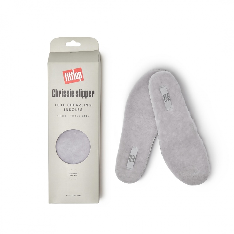 Women's Fitflop Chrissie Shearling Slippers Insoles Grey | ZA-51VIBHEYU