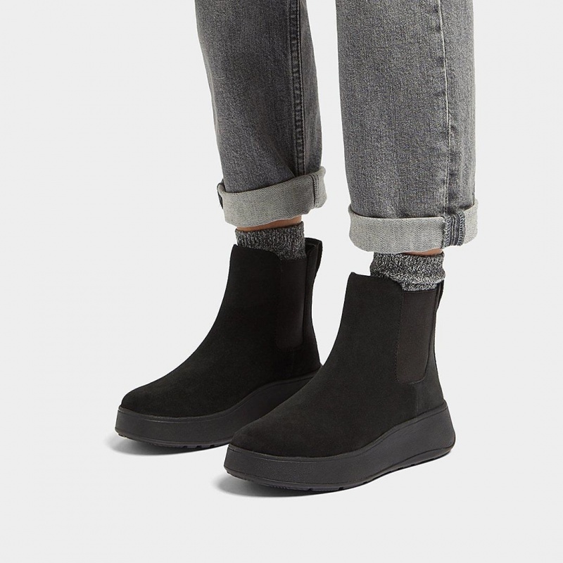 Women's Fitflop F-Mode Chelsea Boots Black | ZA-94PCAFDUL