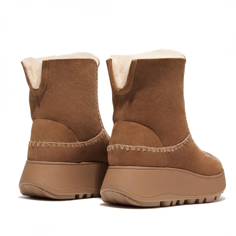 Women's Fitflop F-Mode Double Faced Shearling Boots Brown | ZA-45KEHXAPU