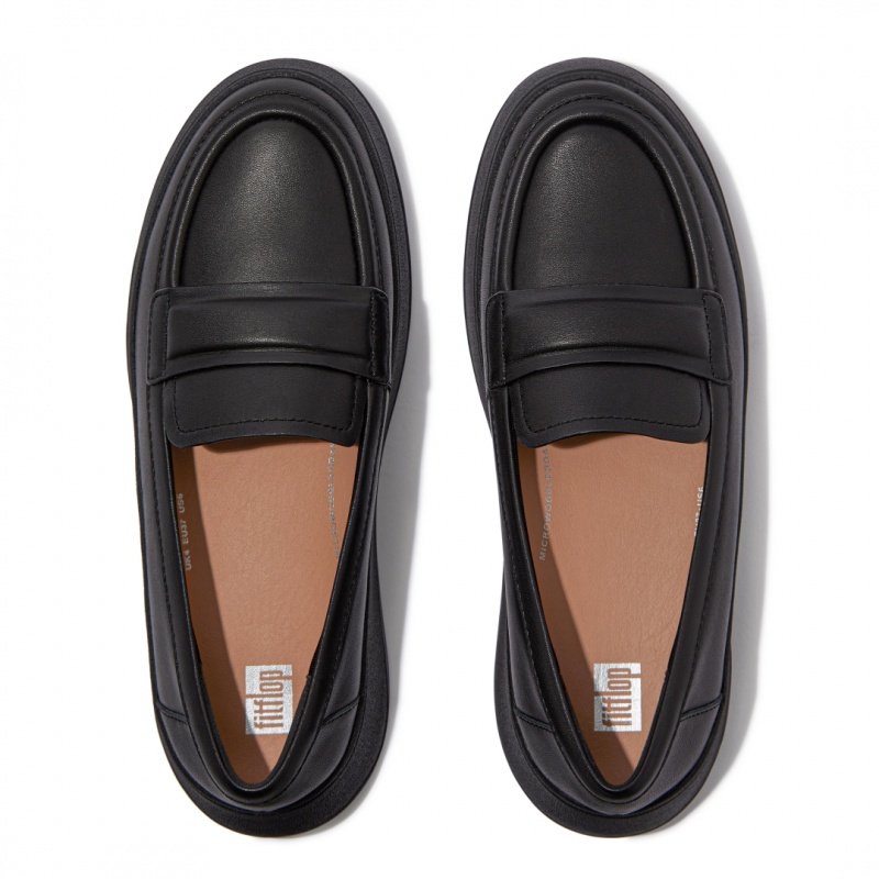 Women's Fitflop F-Mode Loafers Black | ZA-09DHYPRMX