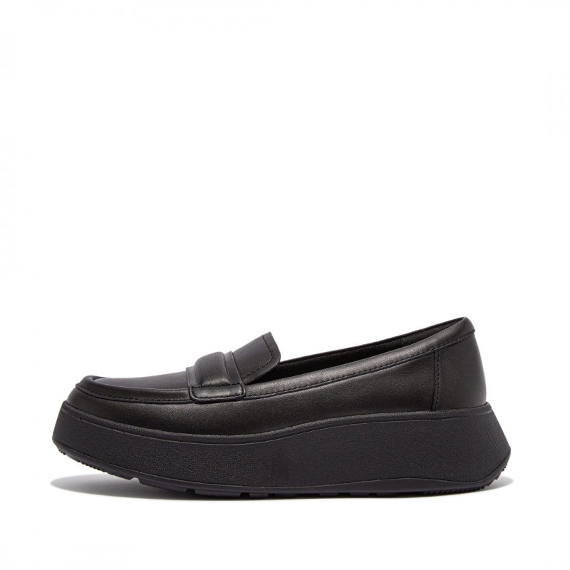 Women\'s Fitflop F-Mode Loafers Black | ZA-09DHYPRMX