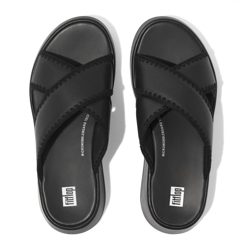 Women's Fitflop F-Mode Slides Slides Black | ZA-89NQIREAG