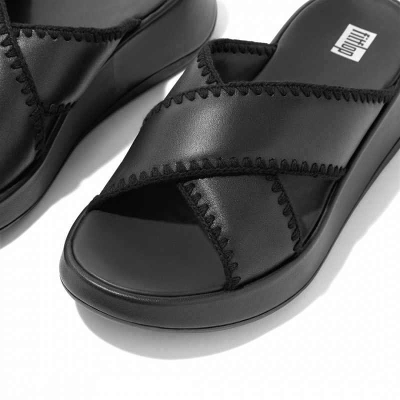 Women's Fitflop F-Mode Slides Slides Black | ZA-89NQIREAG