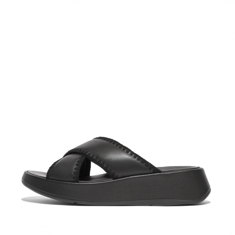 Women\'s Fitflop F-Mode Slides Slides Black | ZA-89NQIREAG