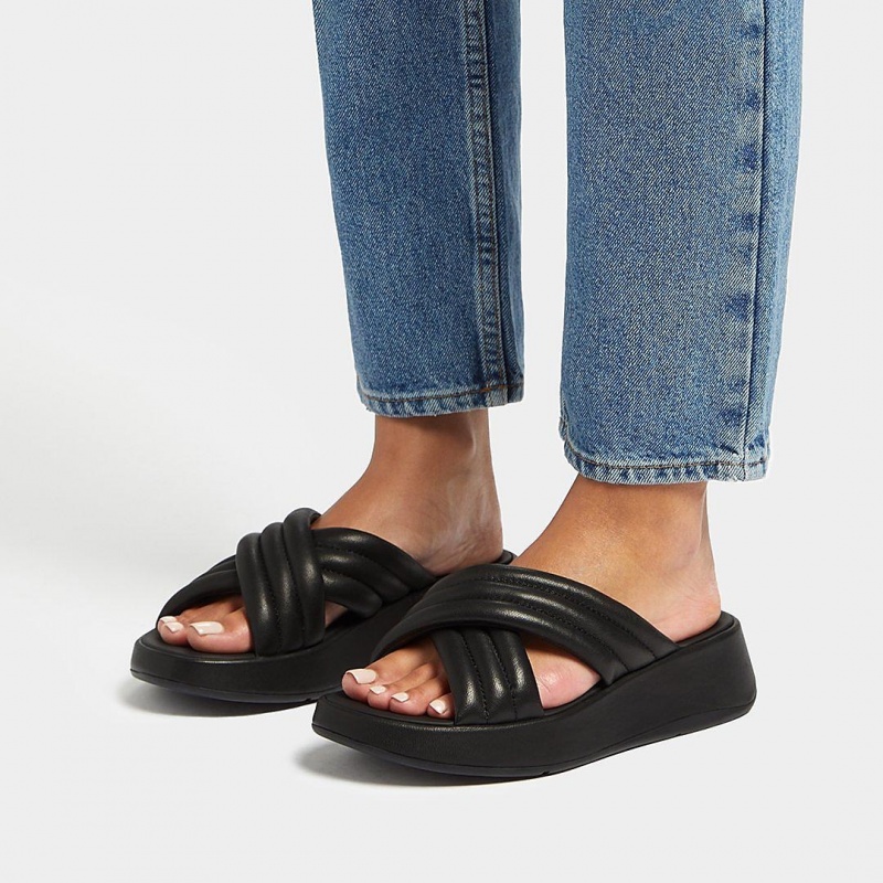 Women's Fitflop F-Mode Slides Slides Black | ZA-13EJITHSK