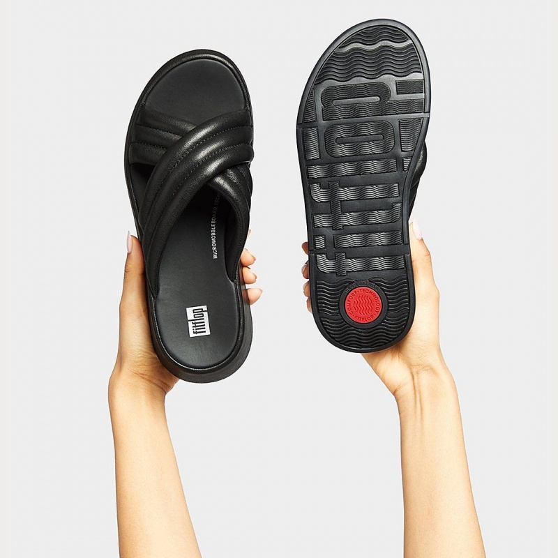 Women's Fitflop F-Mode Slides Slides Black | ZA-13EJITHSK