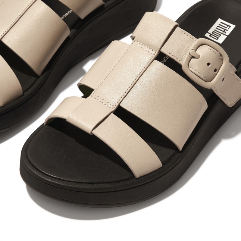 Women's Fitflop F-Mode Slides Slides Grey / Yellow | ZA-69CHGTEVU