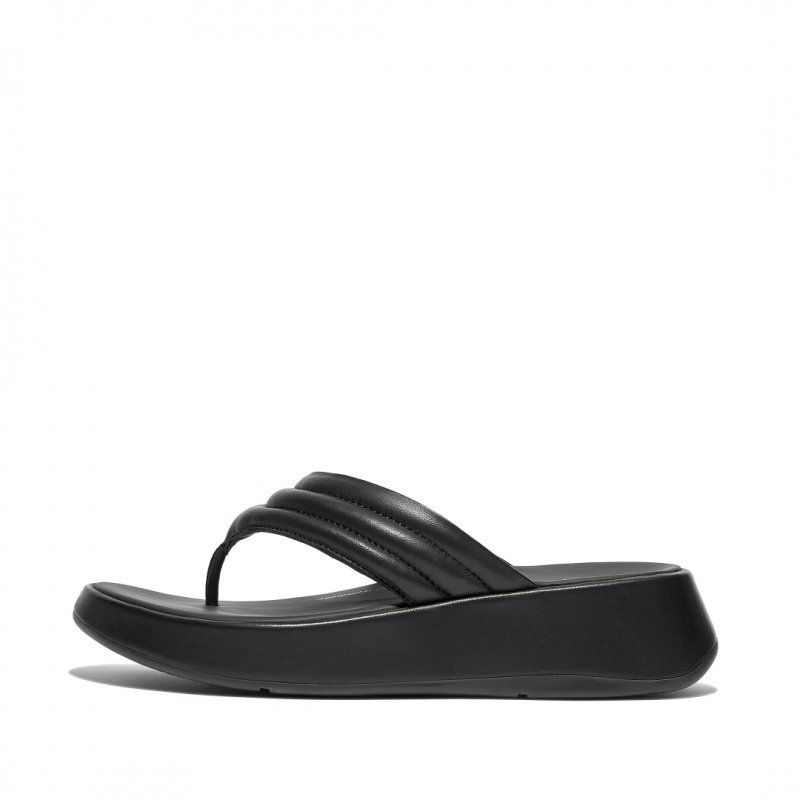 Women\'s Fitflop F-Mode Toe Thongs Thongs Black | ZA-69GFUIWED