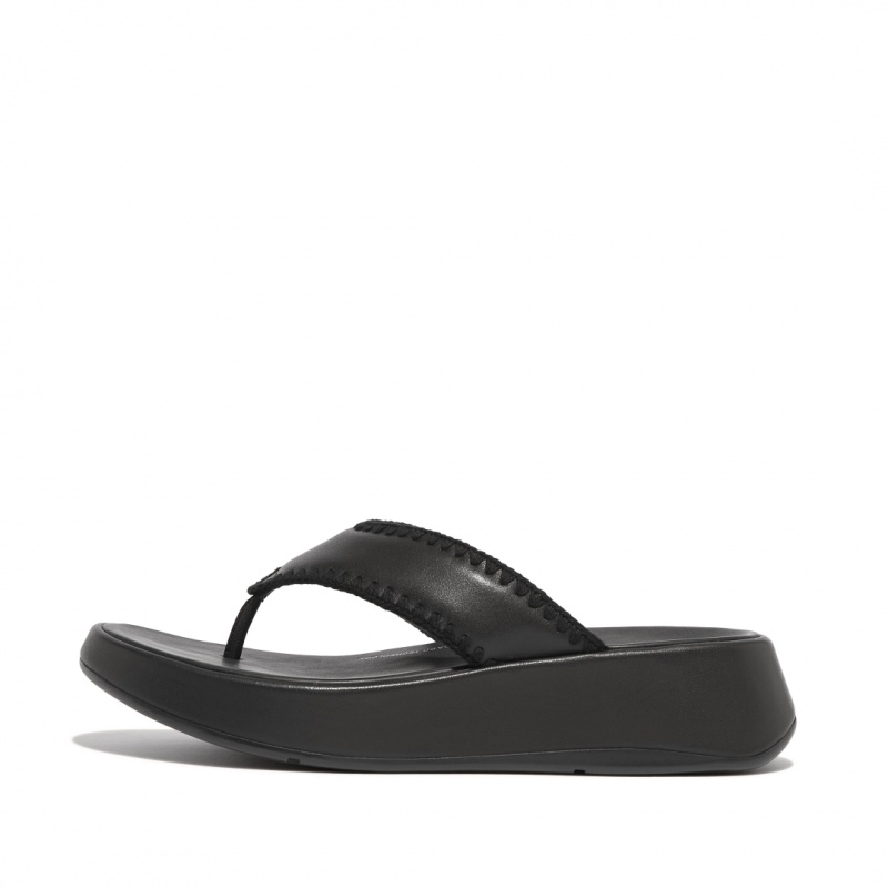 Women\'s Fitflop F-Mode Toe Thongs Thongs Black | ZA-46YVBJORX